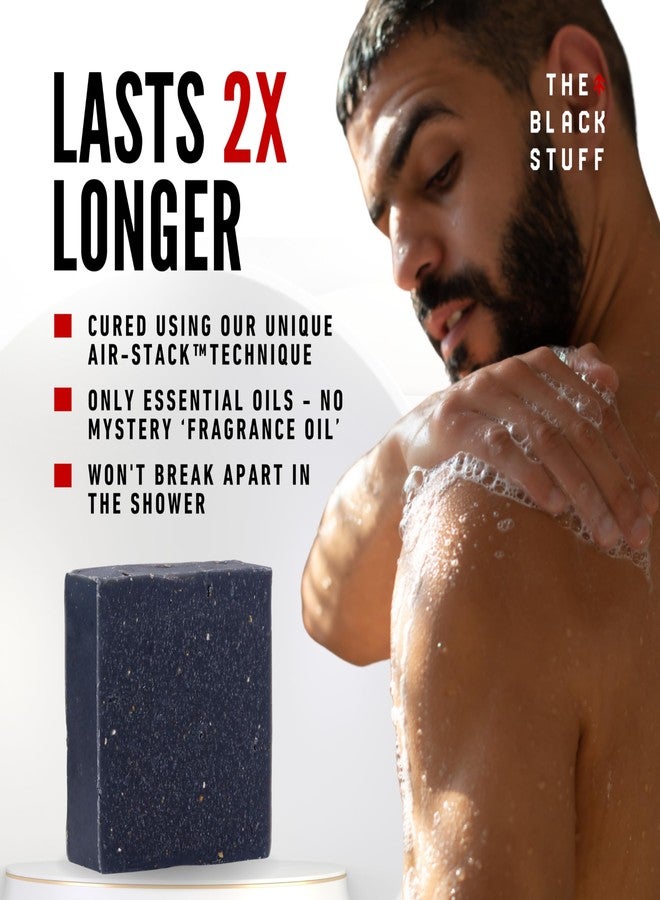 The Black Stuff Pine Tar Soap - Mens Bar Soap Made with Pine Tar, Organic Ingredients and Essential Oils - Handmade Cold Process Body Soap for Men - Moisturizing and Cleansing organic Bath Soaps - Image 3